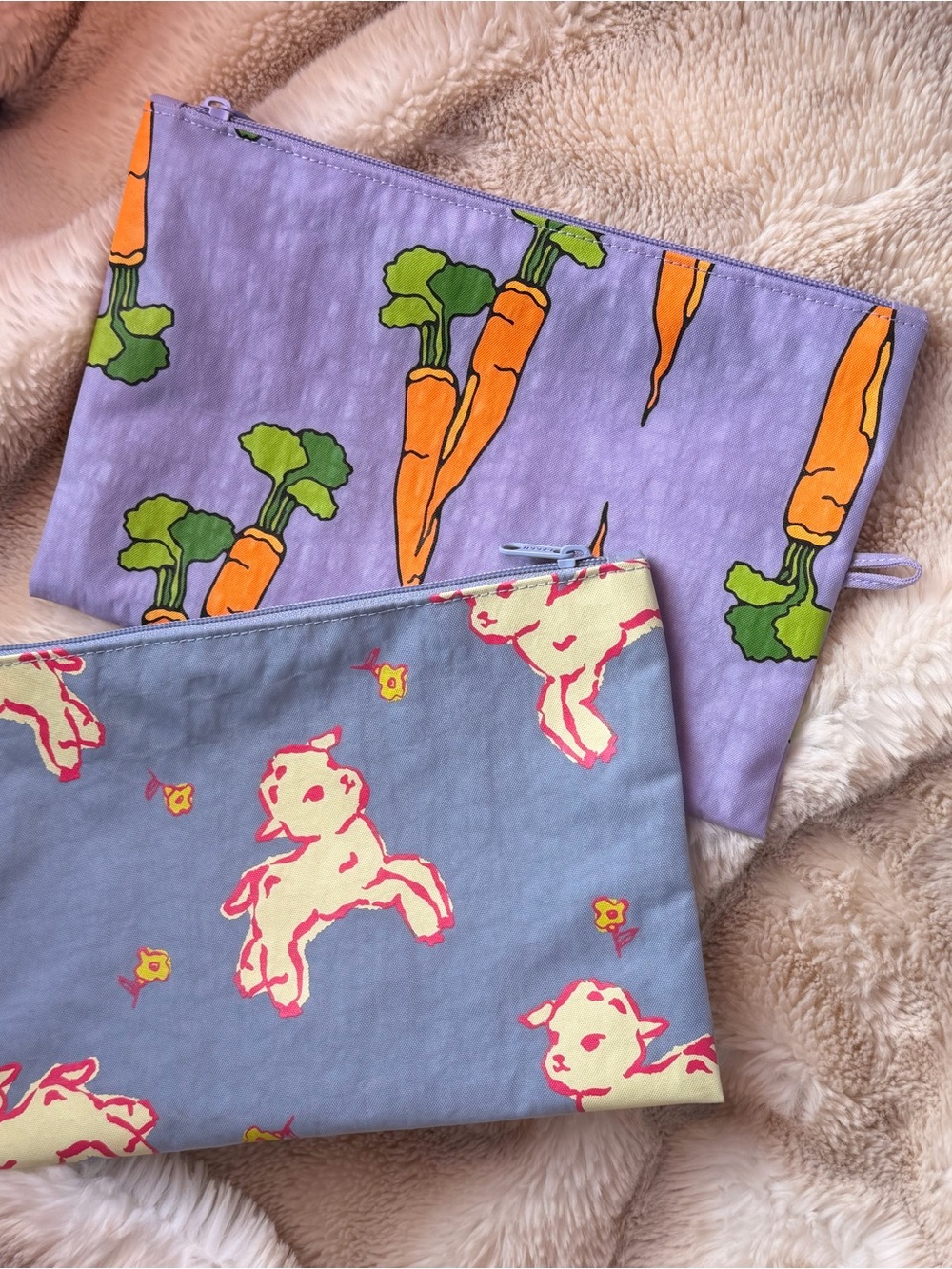 BAGGU Large Flat Pouch Set in Mixed Prints